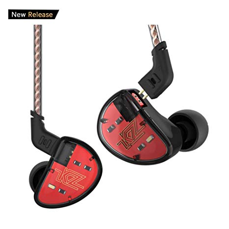 KZ AS10 Five-Driver Stereo High Fidelity in-Ear Musicians’ Monitors Removable Braided Audio Cable (Black Without Mic)