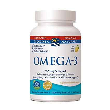 Nordic Naturals Lemon Omega-3 Fish Oil Soft Gel Pills - Aids in Cognition, Heart Health, and Immune Support, 90 Count