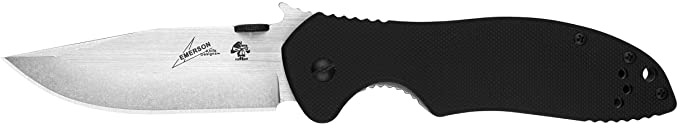 Kershaw Emerson CQC-K Pocket Knives, Manual Opening Folding Knife with Wave Shaped Feature, Multiple Styles