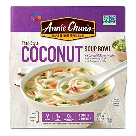 Annie Chun's Coconut Soup Bowl with Hokkien Noodles, Non-GMO, Vegan (Pack of 6)