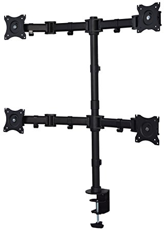 VIVO Quad Monitor Fully Adjustable Heavy Duty Desk Mount Stand 4 LCD Screens up to 27" (STAND-V004M)