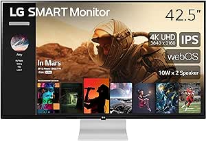 LG Smart Display 43SQ700S, 43" 4K UHD(3840x2160) IPS Slim & Flat Style Stand, webOS Smart Monitor, 10Wx2 Speakers, Magic Remote Support, USB Type-C, AirPlay 2   Screen Share   Bluetooth (CA Model)