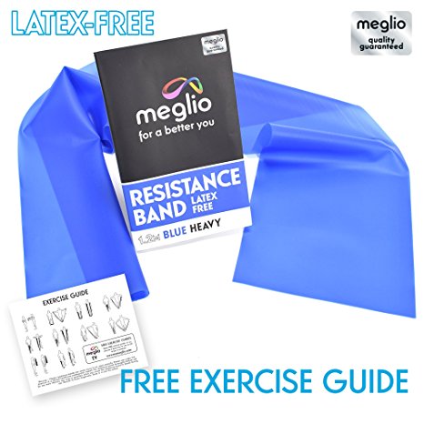 Latex Free Resistance Bands for Fitness Workouts, Rehabilitation & Strength Training Premium Quality 1.2 & 2 Metre Length - Exercise Guides Included