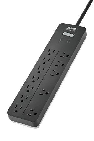 APC 12-Outlet Surge Protector Power Strip 2160 Joules, SurgeArrest Home/Office (PH12)