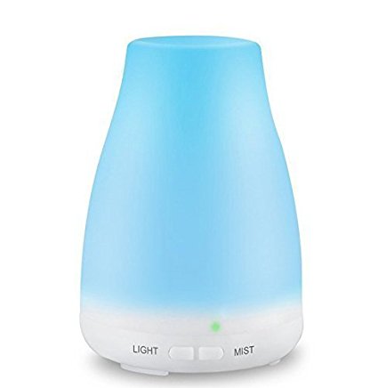 Essential Oil Diffuser, iBetter 100ML Aromatherapy Diffuser Portable Ultrasonic Aroma Humidifier with Color Changing LED Lamps, Mist Mode Adjustment and Waterless Auto Shut-off Function