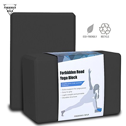 Forbidden Road Yoga Blocks 2 pack / 1 pack 5 Colors EVA Foam Yoga Bricks Blocks Set of 2 Provides Stability Balance Improve Strength and Deepen Pose - Great Yoga Props for Yoga Workout Fitness and Gym