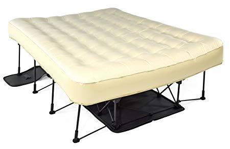 Ivation EZ-Bed (Twin) Air Mattress with Frame & Rolling Case, Self Inflatable, Blow Up Bed Auto Shut-Off, Comfortable Surface AirBed, Best for Guest, Travel, Vacation, Camping