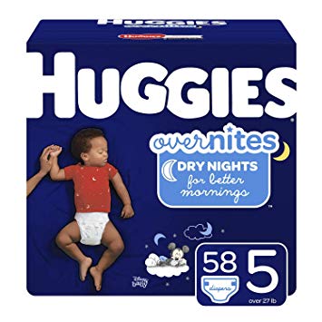 HUGGIES OverNites Diapers, Size 4 (22-37 lb.), 68 ct, Overnight Diapers, Giga Jr Pack (Packaging May Vary)