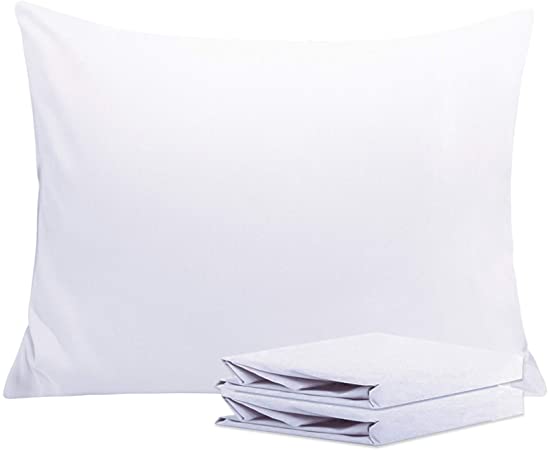 NTBAY Standard Pillowcases Set of 2, 100% Brushed Microfiber, Soft and Cozy, Wrinkle, Fade, Stain Resistant with Envelope Closure, 20 x 26 Inches, White