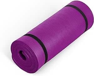 CAP Barbell 1-Inch High Density Exercise Yoga Mat with Strap | Multiple Colors