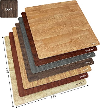 Sorbus Wood Grain Floor Mats Foam Interlocking Mats Each Tile 4 Square Feet 3/8-Inch Thick Flooring Wood Mat Tiles with Borders - For Home Office Playroom Basement Trade Show 8 Colors to Choose From