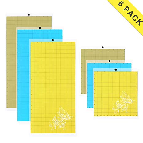 Cutting Mat Variety 6 Packs Adhesive Replacement - Strong, Standard, Light Grip Suit for Cricut, Silhouette, Brother Electronic Die Cutting Machine, 12in x 12in x 3 Packs, 12in x 24in x 3 Packs.
