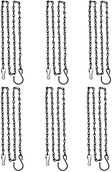 BESKIT 35 inches Hanging Chain for Hanging Bird Feeders, Birdbaths, Planters and Lanterns (6 Pieces - Black)