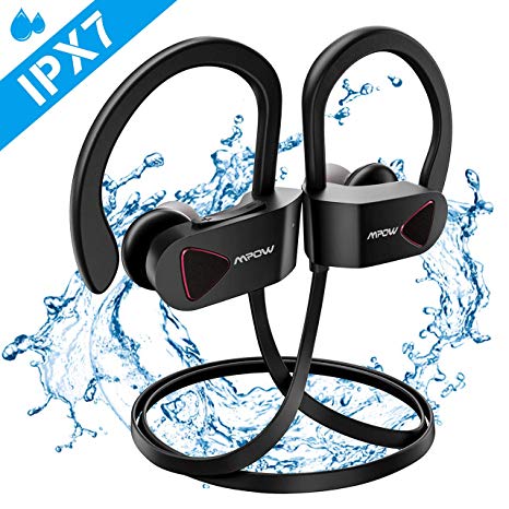 Mpow D8 Running Headphones Bluetooth, IPX7 [Up to 9 Hrs] PlayTime, Waterproof & Sweatproof, Hi-Fi Sports Wireless Headphones In-Ear Earphone, Noise Cancelling Mic for Sports/Gym/Workout/Communicate