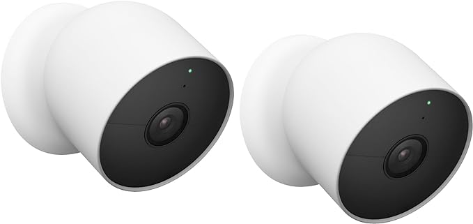 Google Nest Cam Outdoor or Indoor, Battery Wireless Camera - 2nd Gen (Two Cameras - Wire Free)