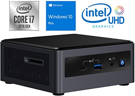 Intel NUC10i7FNH Mini PC, Intel Core i7-10710U Upto 4.7GHz, 16GB RAM, 512GB SSD, HDMI, Thunderbolt, Card Reader, Wi-Fi, Bluetooth, Windows 10 Pro