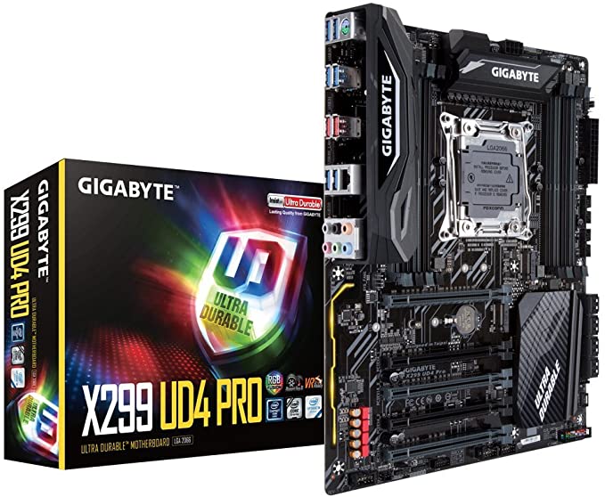 GIGABYTE X299 UD4 Pro (Intel LGA 2066 Core i9/ATX/2 M.2/ USB 3.1 gen 2 Type-A/RGB Fusion/Motherboard)