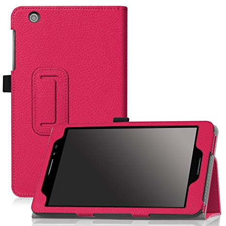 Famavala PU Leather Folio Stand Cover with Auto Wake / Sleep for AT&T Trek 2 HD 8-inch 4G LTE (2016 Release) Tablet (Rose)