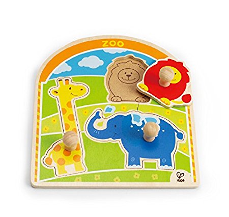 Hape At the Zoo Toddler Wooden Knob Puzzle