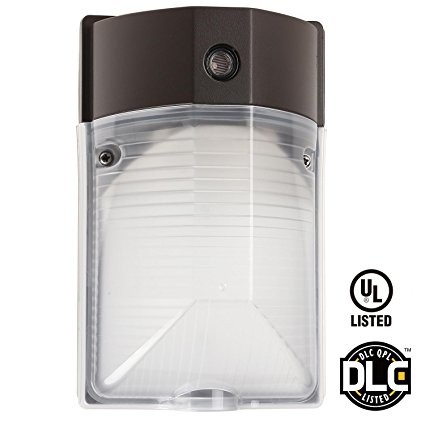 15W LED Wall Mount Light PHOTOCELL INCLUDED, DLC & UL-listed Dusk to Dawn Wall Pack, 100-150W MH and HPS replacement, 1600lm, 120V, 5000K Daylight, Outdoor/Entrance Security Light (5-Year Warranty)