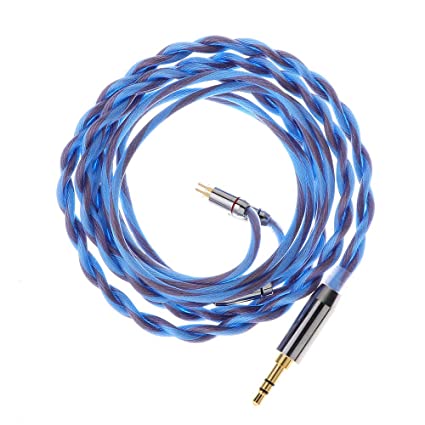 Linsoul Euphrosyne Litz Type 6 5N OCC Silver Plated OCC Cable (2pin-0.78mm, 3.5mm, Blue)