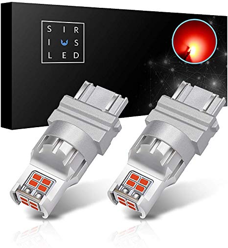 SiriusLED KG Series 3157 3057 3457 4157 Super Bright LED Bulb 2835 SMD High Lumen for car Back up Turn Signal Tail Brake Light Pack of 2 (Red)