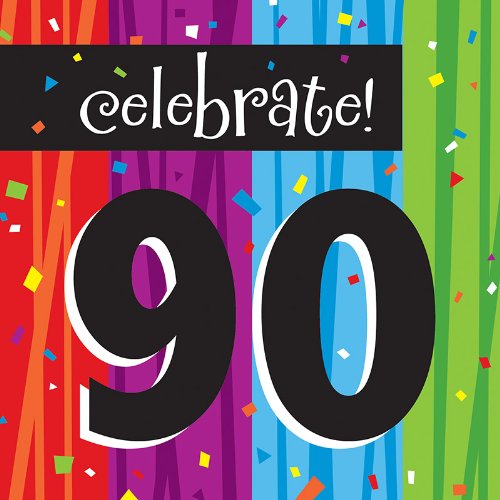 Creative Converting Milestone Celebrations Luncheon Napkins, 16-Count, Celebrate 90