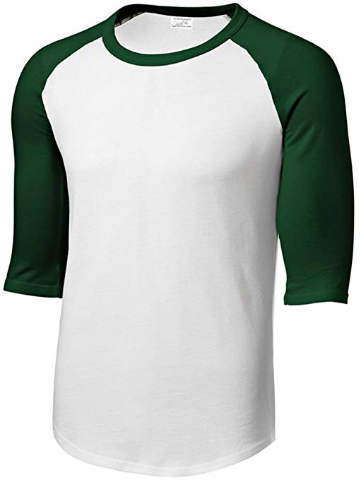 Mens or Youth 3/4 Sleeve 100% Cotton Baseball Tee Shirts-Youth XS to Adult 6X