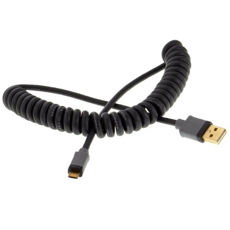 Mediabridge USB 2.0 - Micro-USB to USB Coiled Cable (2.5-6 Feet) - High-Speed A Male to Micro B with Gold-Plated Connectors - (Part# 30-004-04C )