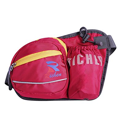 Richen Sports Running Waist Pack bag with Water Bottle Holder Adjustable Strap,Water Resistant