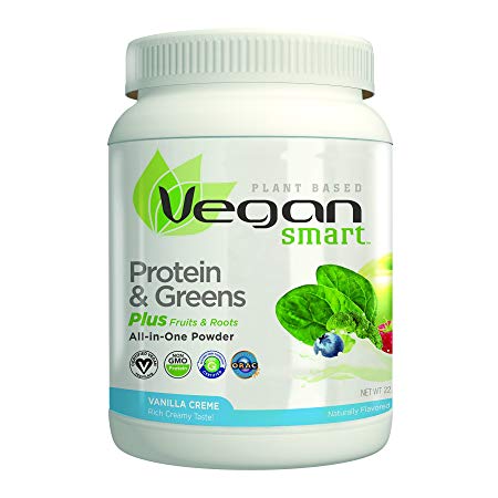VeganSmart Plant Based Vegan Protein Powder by Naturade,  All-In-One Nutritional Shake – Protein & Greens Vanilla Crème 22.8 oz