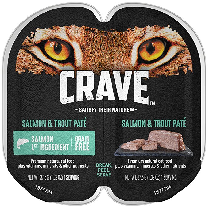 Crave Grain Free High Protein Wet Cat Food Trays (Case of 24 Twin Packs, 48 Servings)
