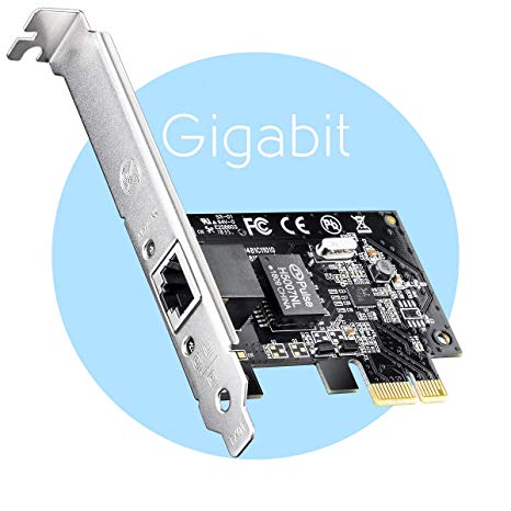 Cudy PE10 10/100/1000Mbps Gigabit Ethernet PCI Express, PCIE Network Adapter/Network Card/Ethernet Card for PC, with Low Profile Bracket, Free Driver on Windows 10/8.1/8