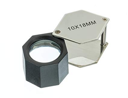 SE MJ381810H 10x 18mm Hexagonal Jeweler's Loupe, Chrome Plated