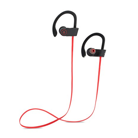 Wireless Sport Bluetooth Headphones, OZLON U8 Bluetooth V4.1 In Ear Noise Cancelling Sweatproof Sport Headphones Headset Earphone with Mic Workout Earbuds for Gym, Hiking, Jogging, Cycling, Running, Biking, Exercising, Workout(Red)