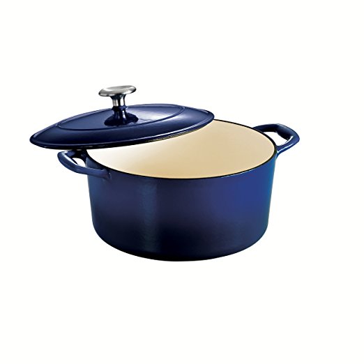 Tramontina Enameled Cast Iron Covered Round Dutch Oven, 5.5-Quart, Gradated Cobalt