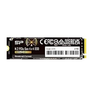 Silicon Power 2TB US75 Nvme PCIe Gen4 M.2 2280 SSD R/W Up to 7,000/6,500 MB/s, Compatible with Playstation 5 (SP02KGBP44US7505)