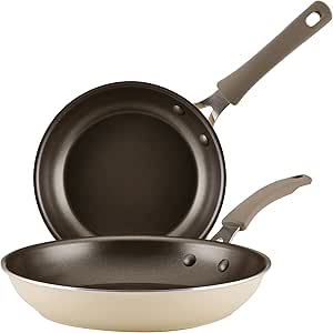 Rachael Ray Cook   Create Nonstick Frying Pans/Skillet Set, 9.5 Inch and 11.75 Inch - Almond