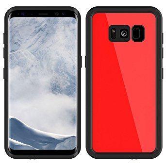 Galaxy S8 Plus Waterproof Case, Tomplus Full Body Sealed Waterproof Dust-Proof Snow-proof Shockproof Underwater Cover Case with Kickstand for Samsung Galaxy S8 Plus (Red)