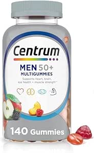 Centrum Silver Men 50  Multigummies Multivitamin Supplement Gummies, Assorted Fruit, Multivitamin/Multimineral Supplement with Vitamin D3,140 Count