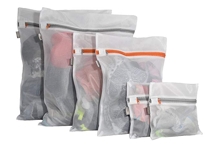 Jinx Linx Mesh Laundry Bags, Set of 6 (2 small, 2 Medium, 2 Large), For Delicates, Lingerie, Sweaters, Underwear, Stockings, Bra, Baby Cloths, Travel Bags