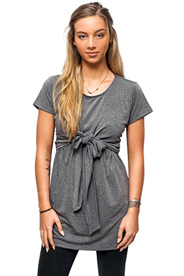 sofsy Soft-Touch Rayon Blend Tie Front Nursing Top or Maternity Dress Fashion (Top and Dress Sold Separately)