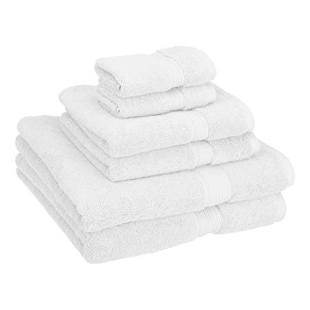 Superior Egyptian Cotton Luxury 900 GSM Towel Set, 6 Piece, Monaco White