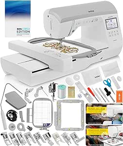 Brother NQ3550W Sewing & Embroidery Machine, 6" x 10" Field Size, 291 Sewing Stitches, Includes BES Lettering Software   Brother Magnetic SAMF180 Hoop   Mr. Vac & Mrs. Sew - Embroidery   Sewing Videos