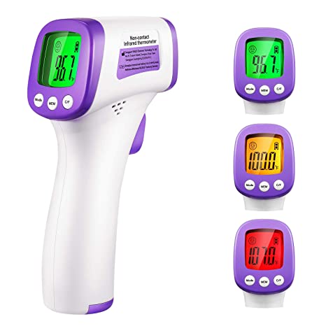 Non-Contact Forehead Thermometer, Infrared Forehead Thermometer Gun for Baby Kids & Adults with Fever Indicator & Accurate Digital Readings Immediately LCD Display/US Stock-Transit Time: 3-5 Days