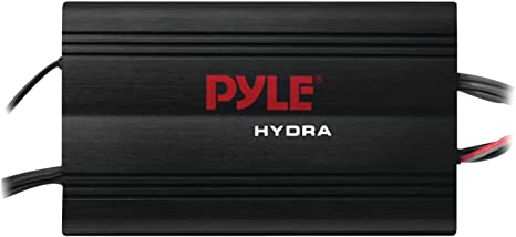 Pyle Hydra Marine Amplifier - Upgraded Elite Series 800 Watt 4 Channel Micro Amplifier - Waterproof, GAIN Level Controls, RCA Stereo Input, 3.5mm Jack, MP3 & Volume Control (PLMRMP3B)