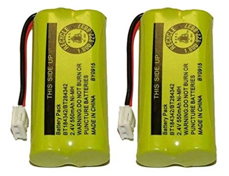 Replacement Battery for AT&T BT8001 / BT8000 / BT8300 / BT184342 / BT284342 / 89-1335-00 / 89-1344-01 / BATT-6010 / CPH-515D (2-Pack, Bulk Packaging)