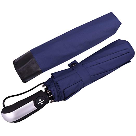 Umbrella Windproof, Travel Umbrella for Men and Women Auto Open and Close (Blue)