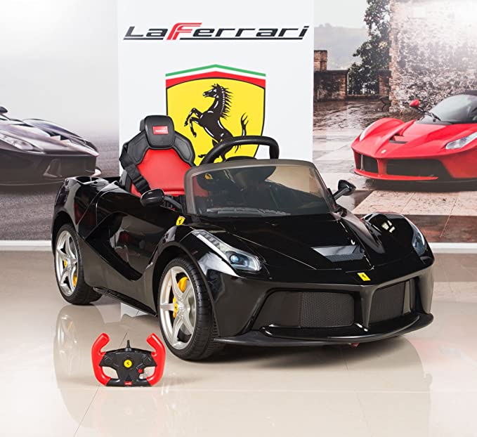 BIG TOYS DIRECT BigToysDirect 12V Ferrari LaFerrari Battery Operated Kids Ride On Car with MP3 and Remote Control - Black