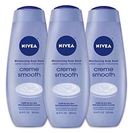 NIVEA Crème Smooth Moisturizing Body Wash - Fresh Scent for Dry Skin - 16.9 fl. oz. Bottle (Pack of 3)